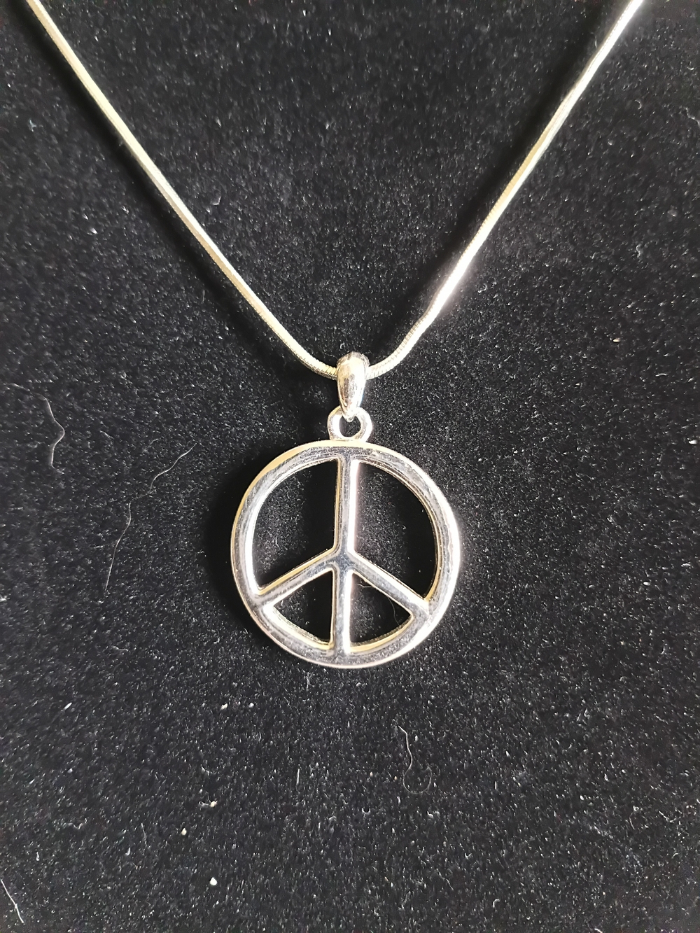 Sterling Silver Peace Sign Necklace